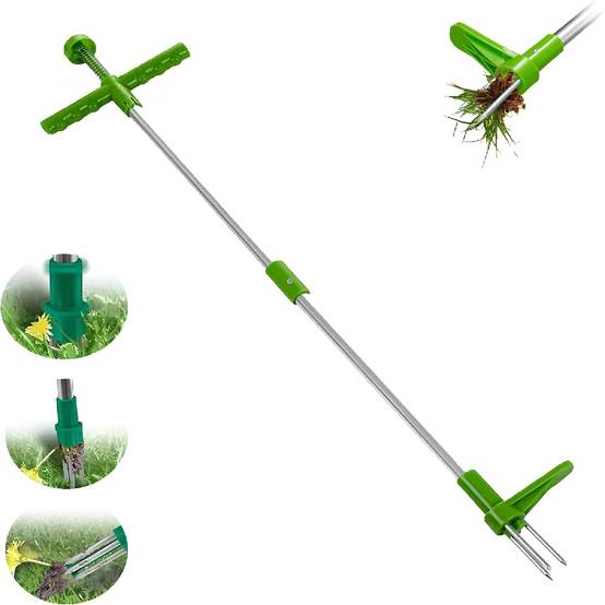 Désherbeur Manuel Ergonomique - 3 Griffes Inox - Manche Aluminium 100cm - Écologique DtopbuyAge - Image 1
