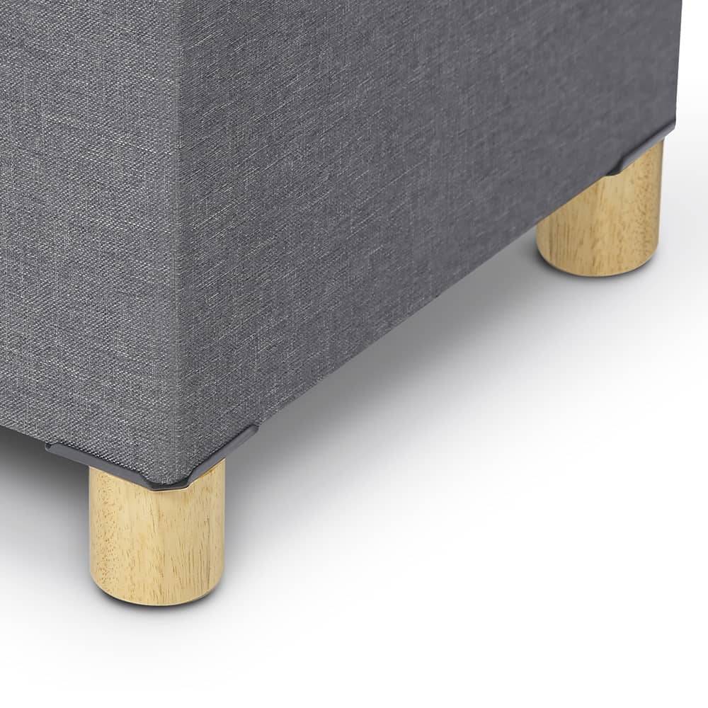 Banc coffre capitonné 100 cm Gris - Image 5