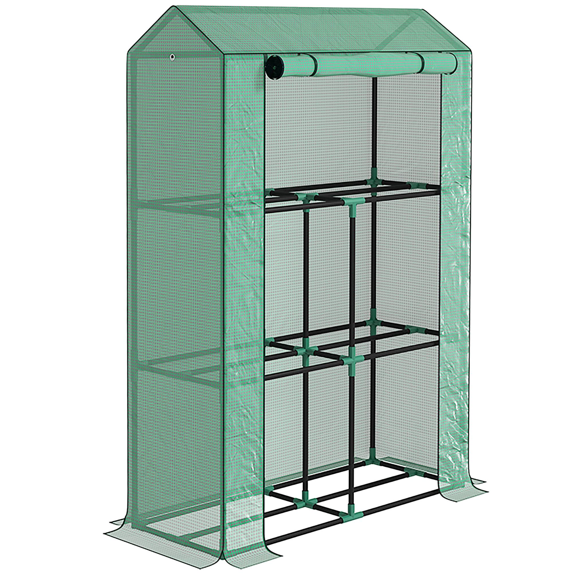 Serre Balcon Jardin Acier 3 Étagères Housse Anti-UV 100x40x150cm Vert - ComfortXL Outdoor Living - Image 2