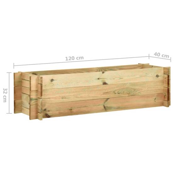 Jardinière rectangulaire 120cm en pin traité pour balcon terrasse jardin – ComfortXL Outdoor Living - Image 5