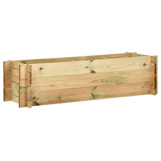 Jardinière rectangulaire 120cm en pin traité pour balcon terrasse jardin – ComfortXL Outdoor Living - Image 1