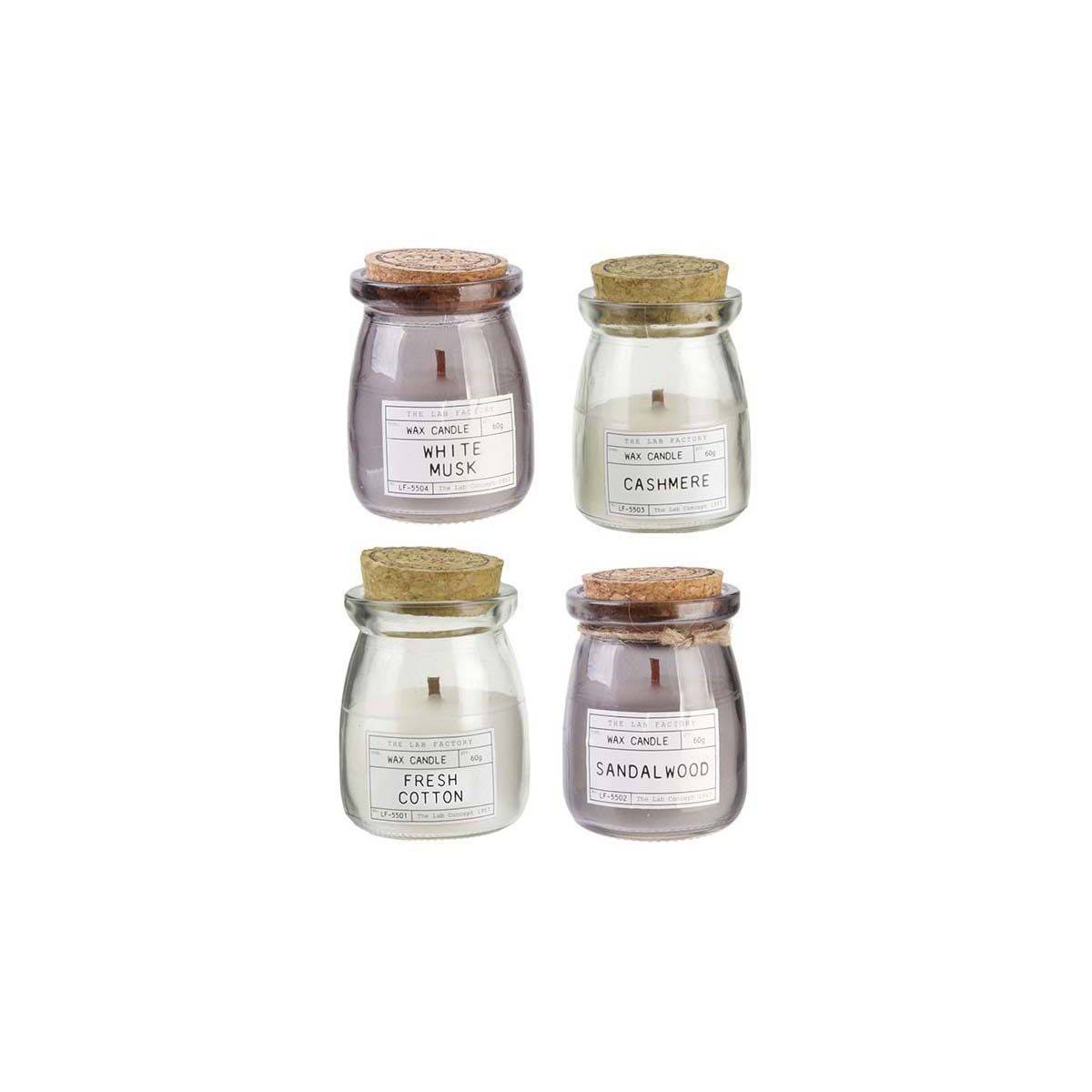 The Home Deco Factory - Bougies parfumées couvercle en liège 8.5 cm (Lot de 4) - Image 1