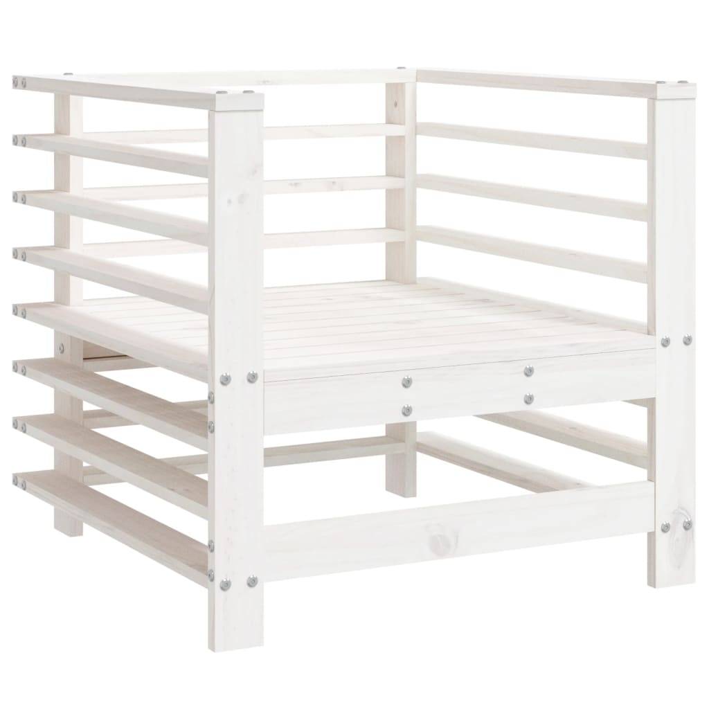 Lot de 2 Chaises de jardin - Chaises d'extérieur - Fauteuils de jardin blanc bois massif de pin-JU12750 - Image 3