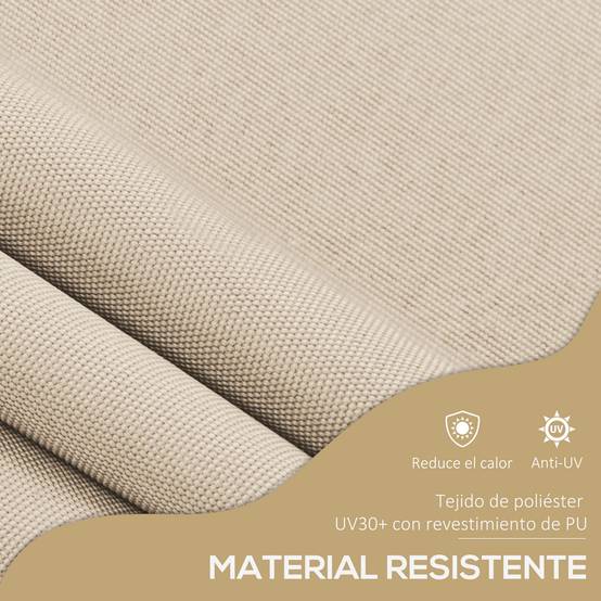 Store banne rétractable manuel à manivelle 350 x 120 x 210-300 cm, hauteur réglable, imperméable et anti-UV, couleur sable - Image 8