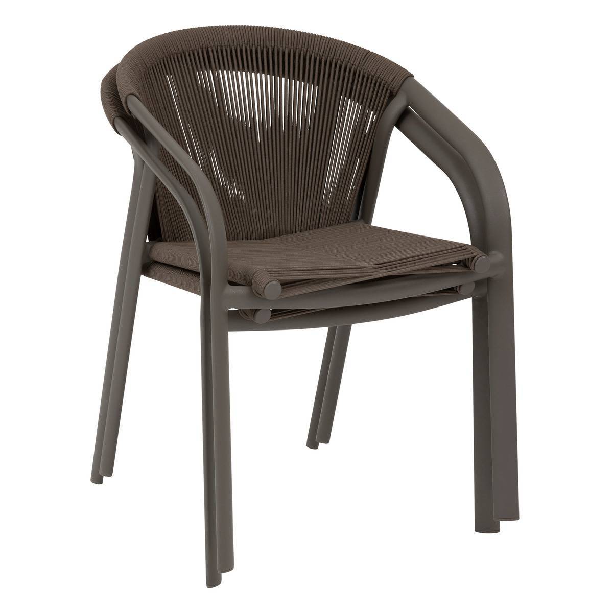 Hesperide - Fauteuil de jardin empilable "Riu" vert wengé & praliné en aluminium traité en epoxy - Hespéride - Image 3