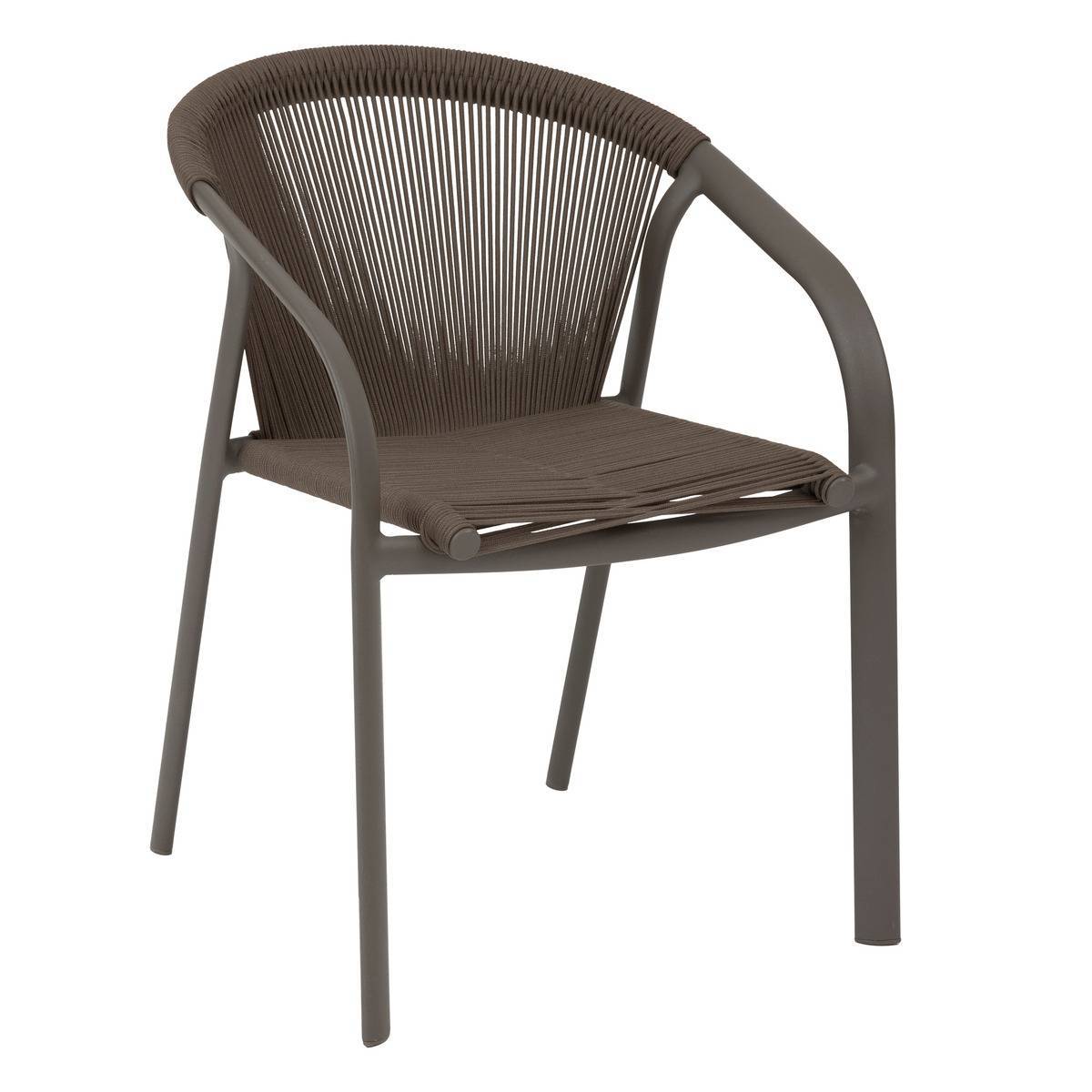 Hesperide - Fauteuil de jardin empilable "Riu" vert wengé & praliné en aluminium traité en epoxy - Hespéride - Image 2