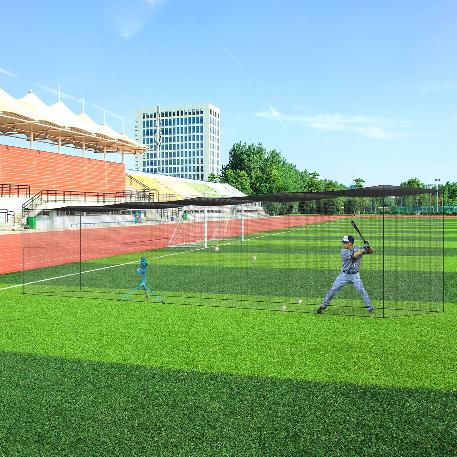 Vevor - VEVOR Cage de frappeur 21,7 m - Filet d'entraînement baseball/softball en PE, portable avec porte et sac de rangement - Image 8
