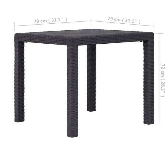 Table de jardin Plastique Marron 79 x 79 x 72 cm - PANGIVO - Image 5