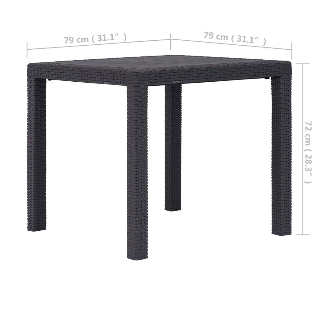 Table de jardin Plastique Marron 79 x 79 x 72 cm - PANGIVO - Image 5