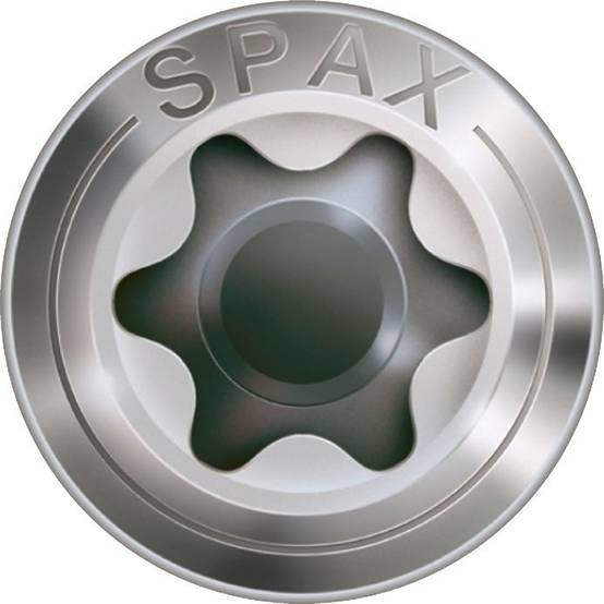 Vis terrasse SPAX 4.5x70mm Tête cyl. T-STAR plus T25 - Pointe CUT - inox A2 - 100 unités - 25470004507022 - Image 2
