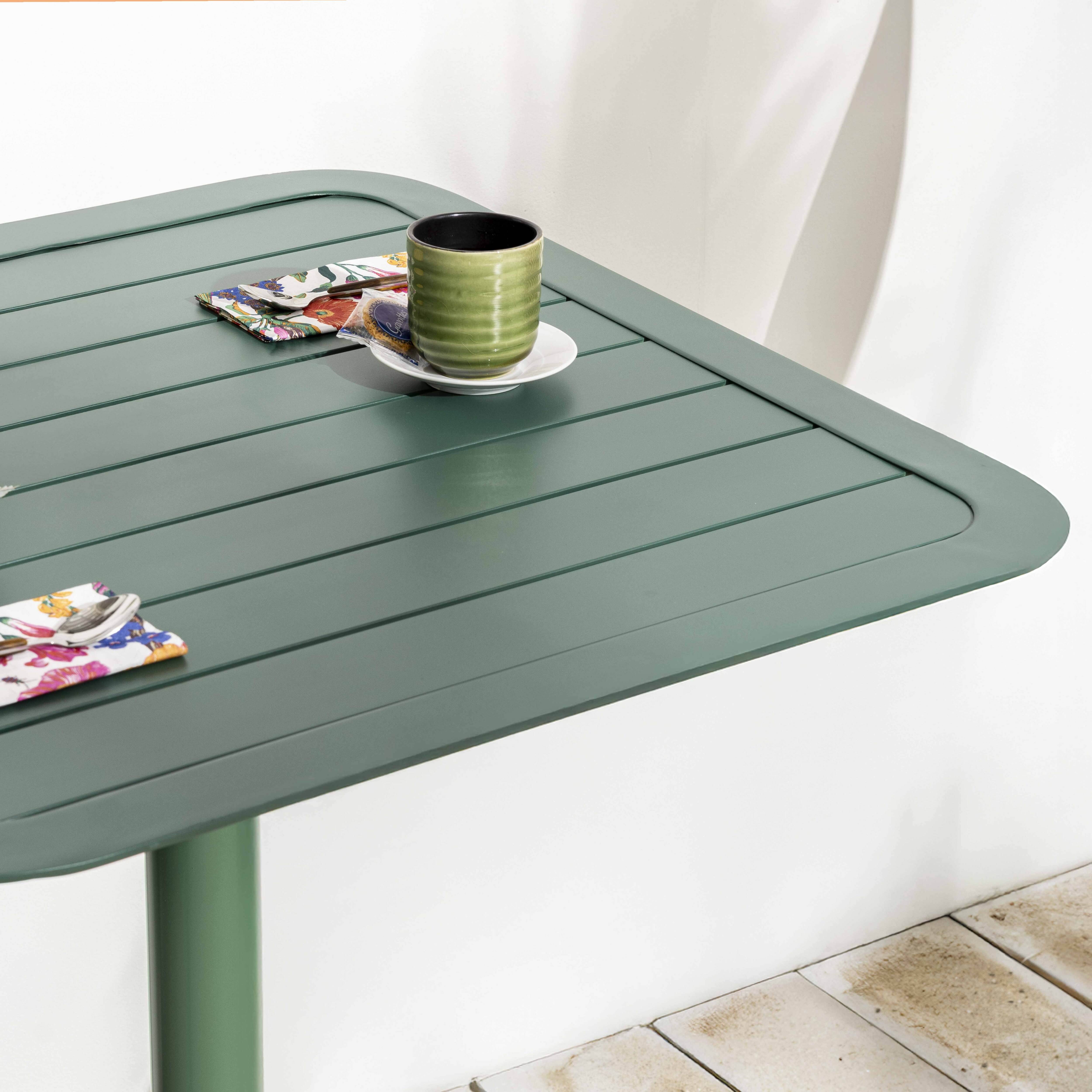 Oviala - Plateau de table 60x60 cm en aluminium vert foncé Almada Almada - Oviala - Image 6