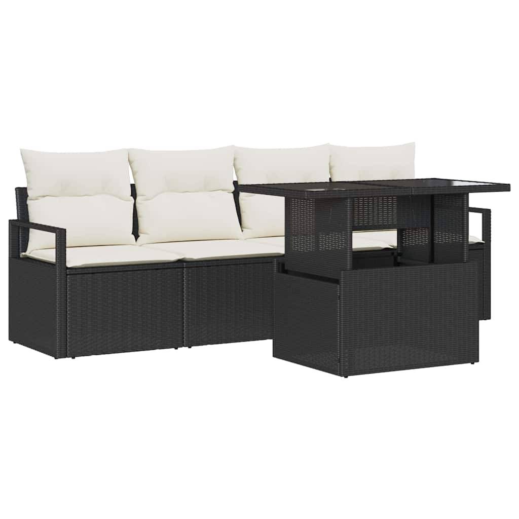 ComfortXL - Petit Salon de Jardin 5 Pièces Polyrotin Noir et Crème Modulable Idéal pour Balcon ou Petite Terrasse – ComfortXL Outdoor Living - Image 2