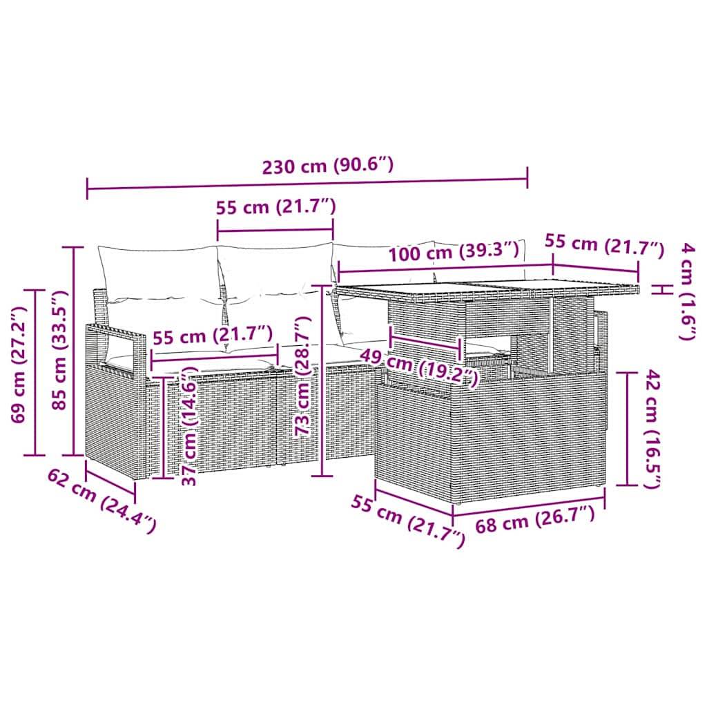 ComfortXL - Petit Salon de Jardin 5 Pièces Polyrotin Noir et Crème Modulable Idéal pour Balcon ou Petite Terrasse – ComfortXL Outdoor Living - Image 8