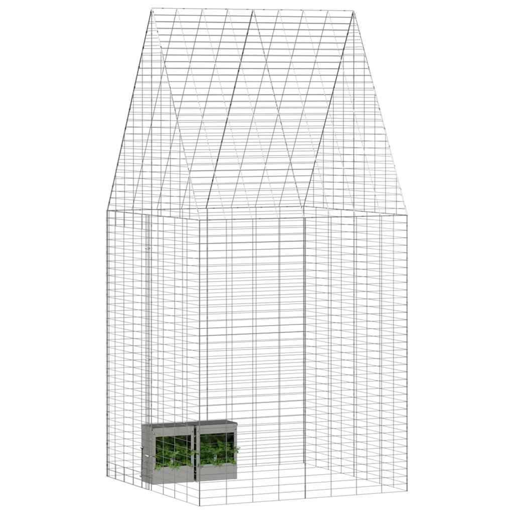 Vidaxl - Cage pour lapins Argenté 100 x 100 x 210 cm Acier galvanisé vidaXL 42019240 - Image 4