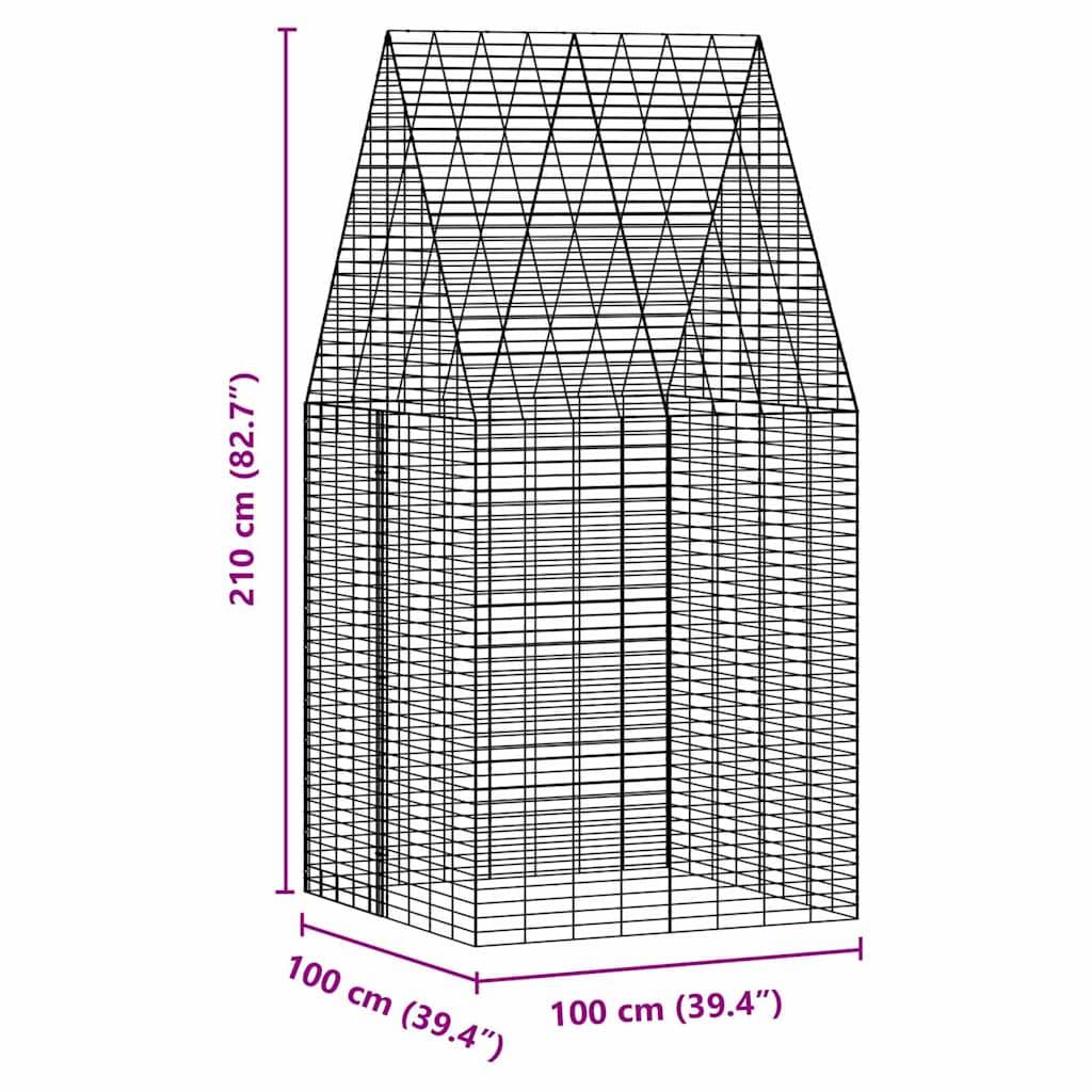 Vidaxl - Cage pour lapins Argenté 100 x 100 x 210 cm Acier galvanisé vidaXL 42019240 - Image 3