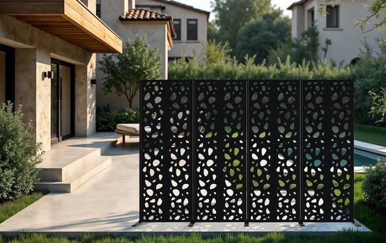Casanoov Lot de 2 panneaux décoratifs SUNNY Noir H.160 cm motifs sur les côtés - Image 4