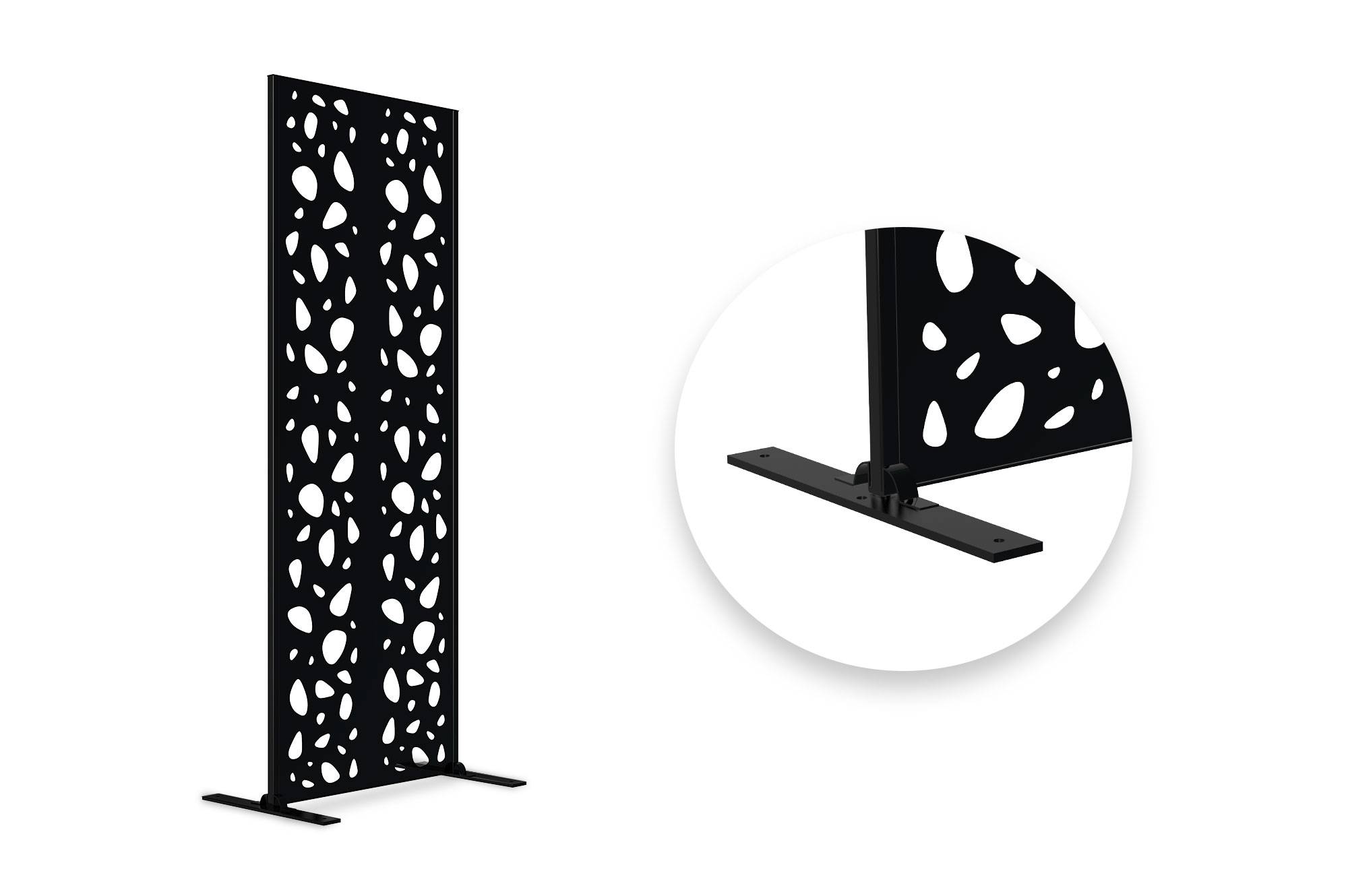 Casanoov Lot de 2 panneaux décoratifs SUNNY Noir H.160 cm motifs sur les côtés - Image 3