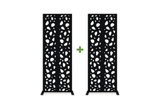 Casanoov Lot de 2 panneaux décoratifs SUNNY Noir H.160 cm motifs sur les côtés - Image 1