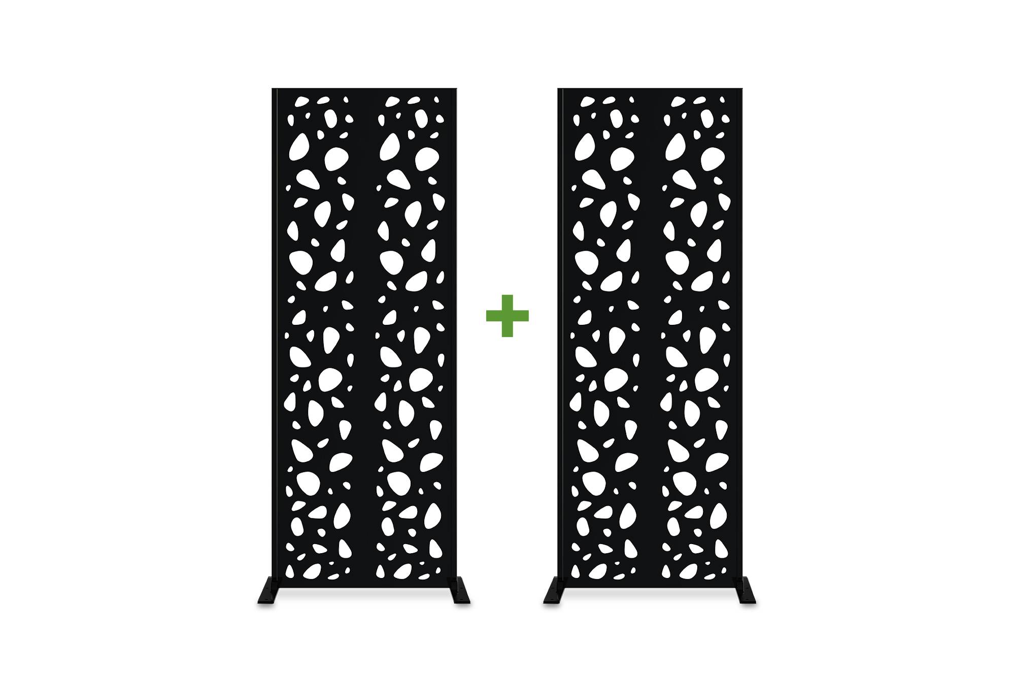 Casanoov Lot de 2 panneaux décoratifs SUNNY Noir H.160 cm motifs sur les côtés - Image 1