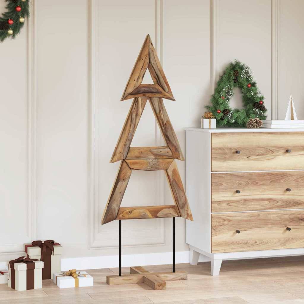 Maison Chic - Sapin de Noël | Arbre de Noël avec support Marron 150 cm Bois de teck solide Maison Chic - Image 4