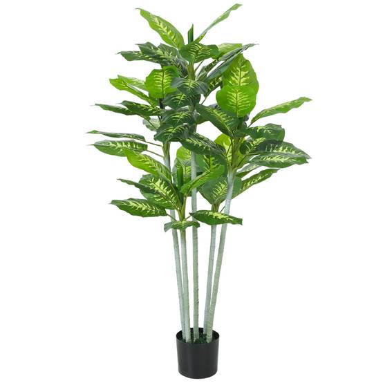 Plante calathea artificielle PE pour décoration intérieure 53 feuilles 150 cm Vert - ComfortXL Outdoor Living - Image 1