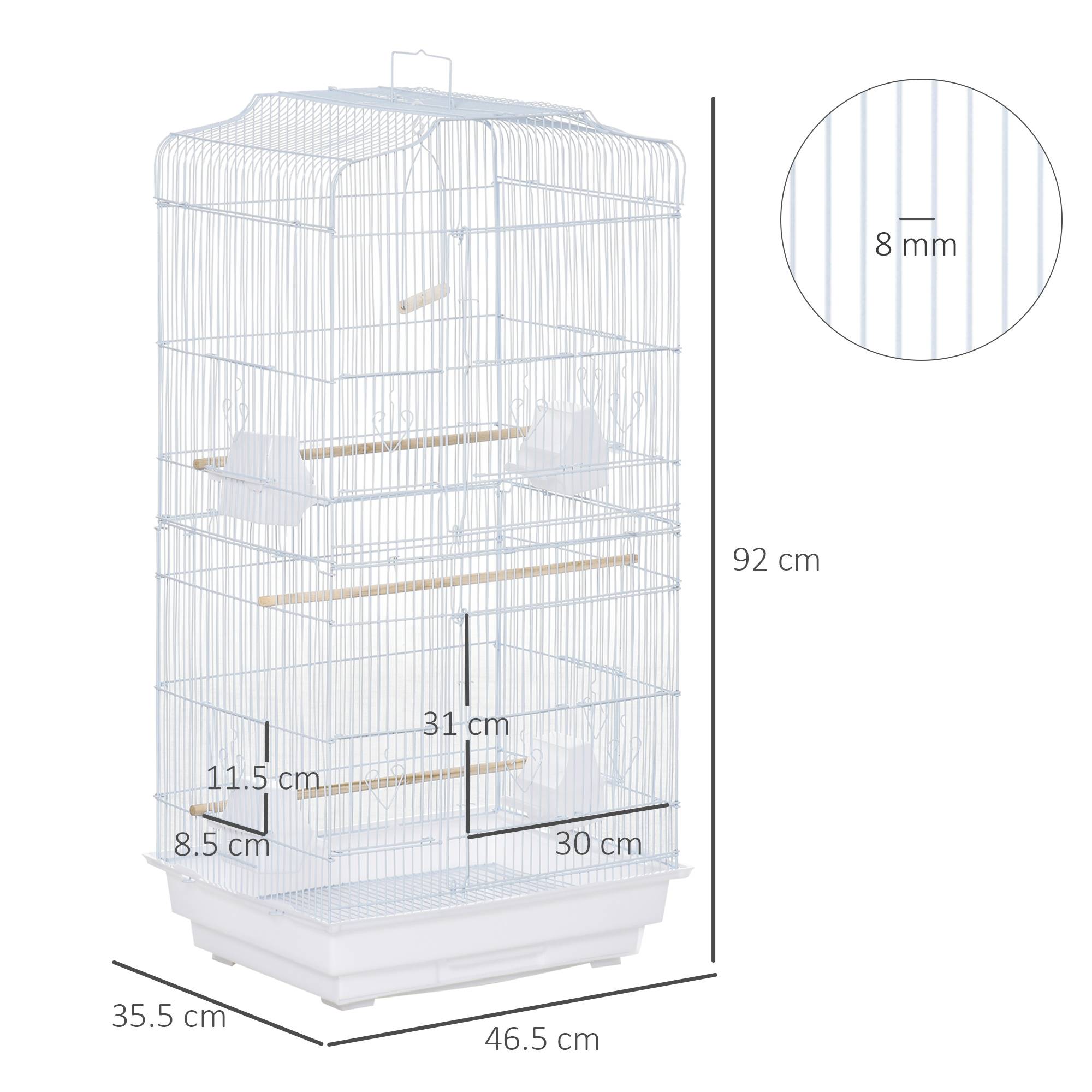 ComfortXL - Cage oiseaux acier 46,5 x 35,5 x 92 cm blanche avec perchoirs balançoire et plateau - ComfortXL Outdoor Living - Image 5