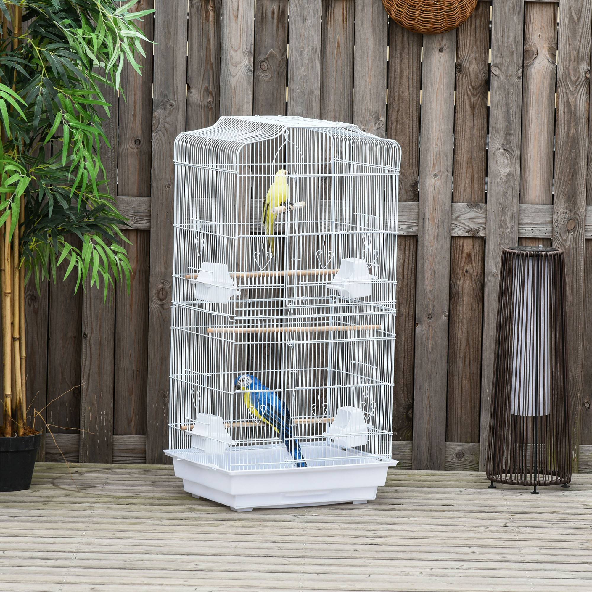 ComfortXL - Cage oiseaux acier 46,5 x 35,5 x 92 cm blanche avec perchoirs balançoire et plateau - ComfortXL Outdoor Living - Image 10