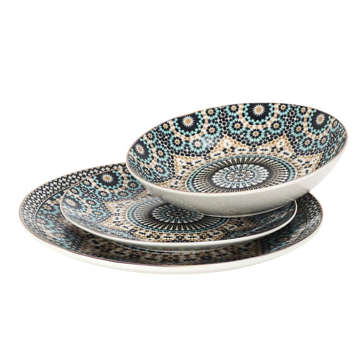 The Home Deco Factory - Lot de 6 Assiettes Creuses "Noura" 20cm Multicolore - Image 3