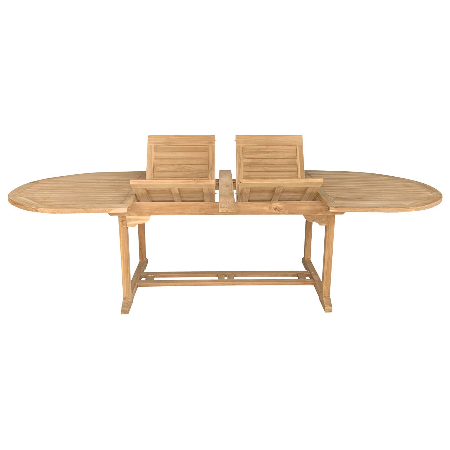 Happy Garden - Salon de jardin en teck LOMBOK - table ovale extensible - 10 places - HAPPY GARDEN - Image 3