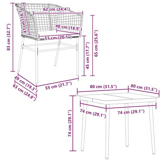 Vidaxl - Ensemble à manger de jardin et coussins 5 pcs-Salons de jardin noir rotin verre 122199 - Image 10