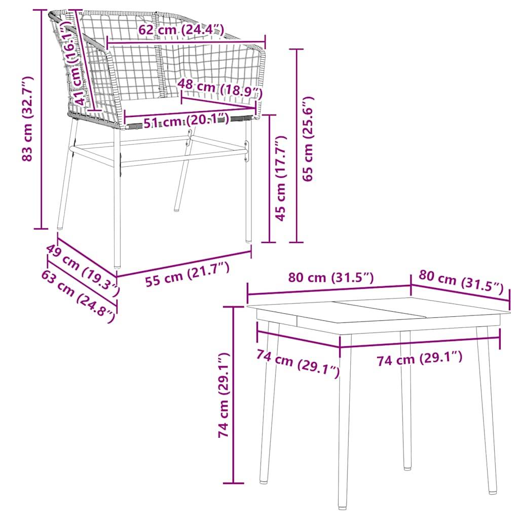 Vidaxl - Ensemble à manger de jardin et coussins 5 pcs-Salons de jardin noir rotin verre 122199 - Image 10