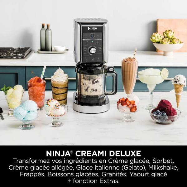 Machine a Glace - Sorbetiere Machine a glaces NINJA - CREAMi Deluxe NC502EU - 2 pots inclus 709ml - 10 programmes - Image 2