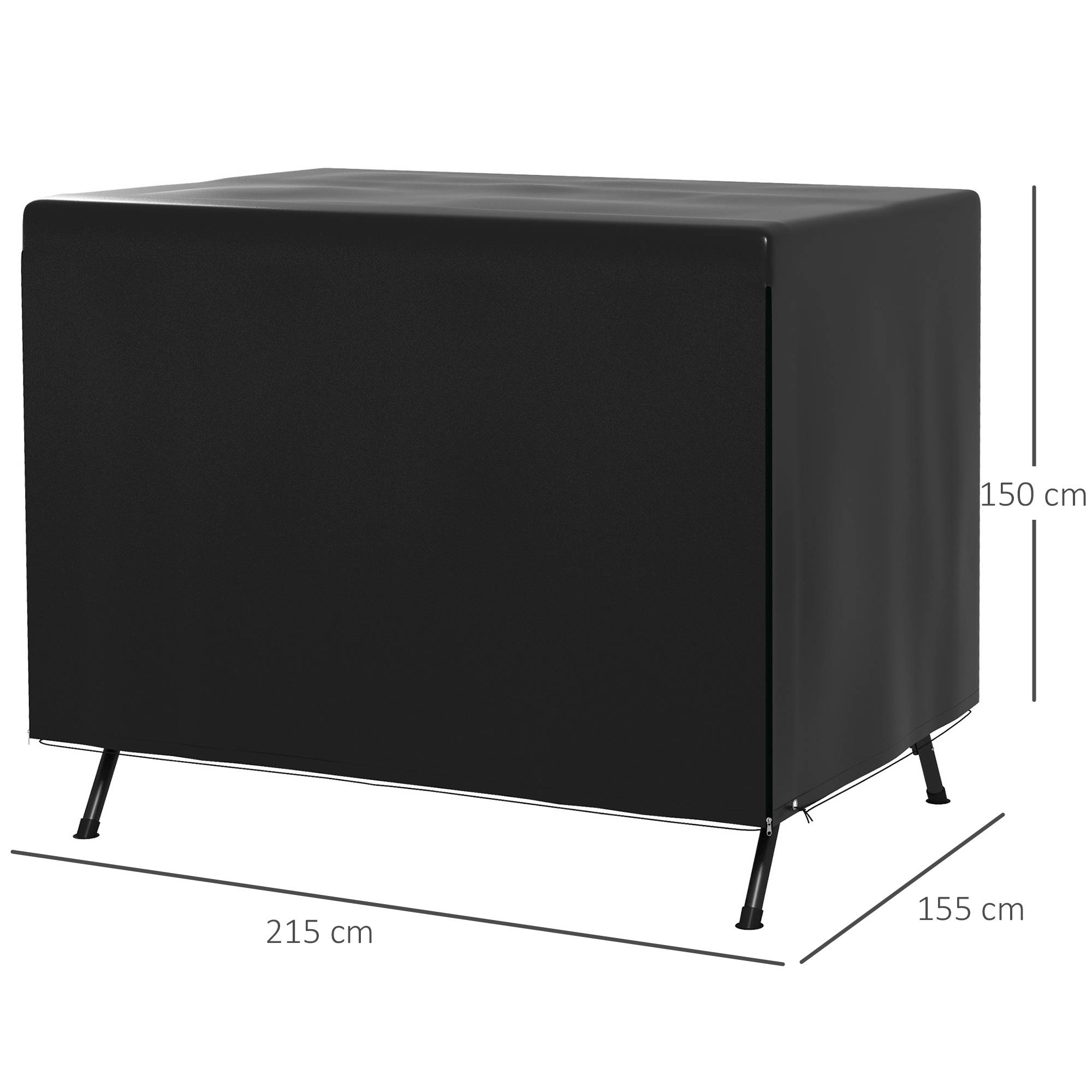 Housse de Protection Mobilier Jardin PE Balancelle Imperméable 215x155x150 Noir - ComfortXL Outdoor Living - Image 5