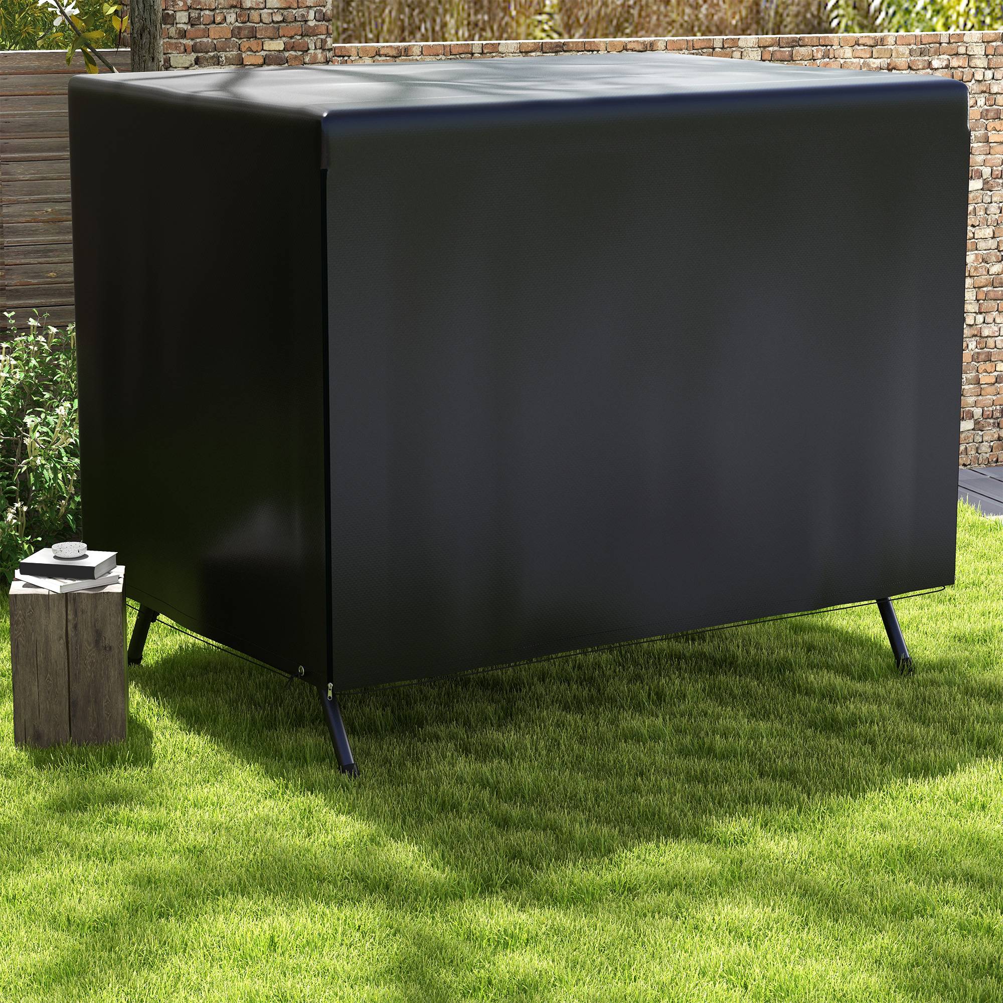 Housse de Protection Mobilier Jardin PE Balancelle Imperméable 215x155x150 Noir - ComfortXL Outdoor Living - Image 4