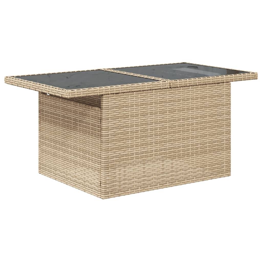 PANGIVO - Table de jardin poly rotin verre beige 100 x 55 x 73 cm - PANGIVO - Image 4