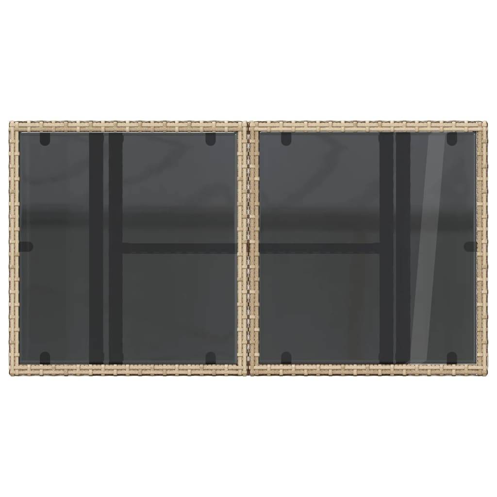 PANGIVO - Table de jardin poly rotin verre beige 100 x 55 x 73 cm - PANGIVO - Image 9