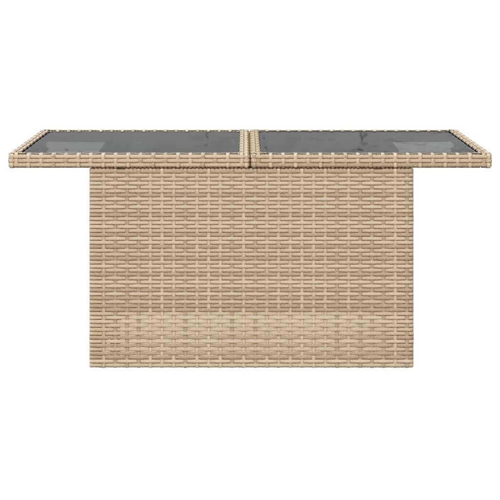 PANGIVO - Table de jardin poly rotin verre beige 100 x 55 x 73 cm - PANGIVO - Image 5