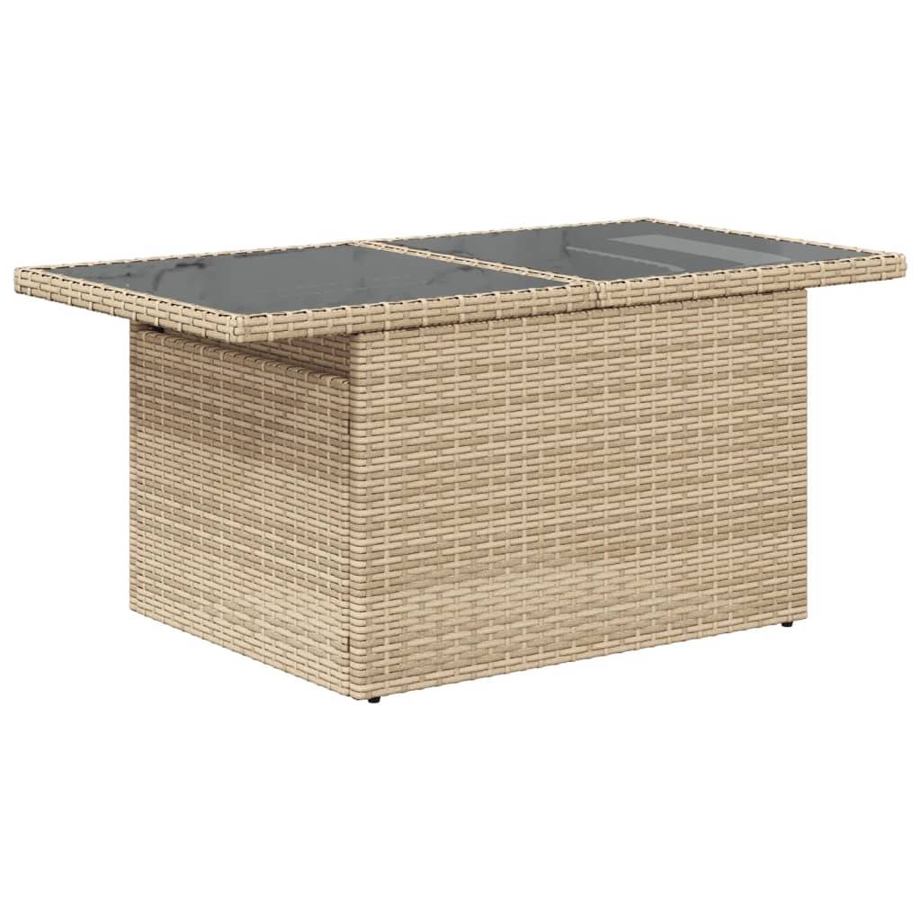 PANGIVO - Table de jardin poly rotin verre beige 100 x 55 x 73 cm - PANGIVO - Image 7