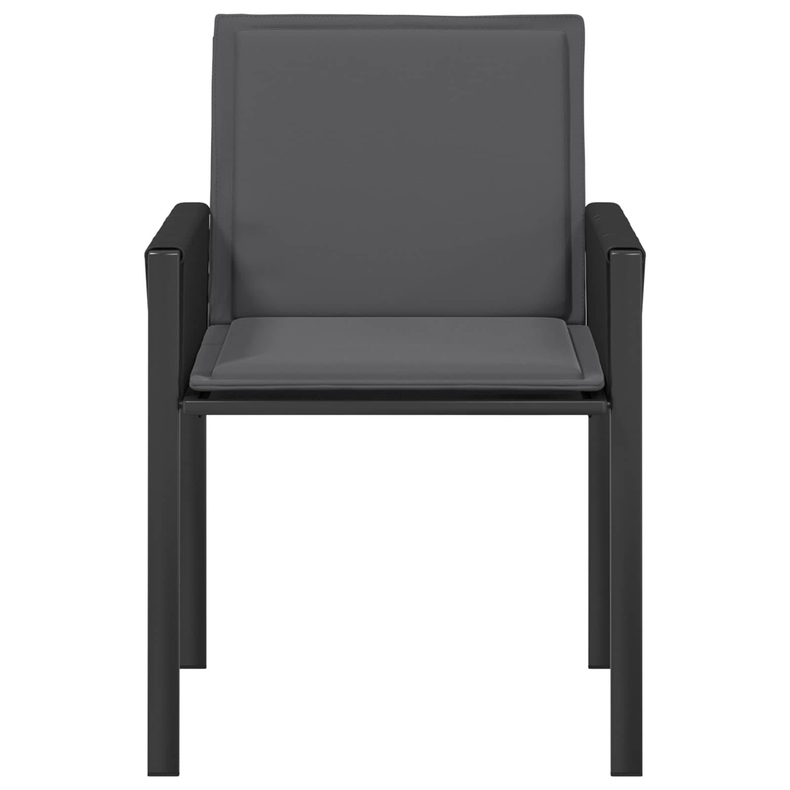 Chaises de jardin polyrotin noir et gris foncé 56.5 x 62.5 x 83 cm - PANGIVO - Image 4