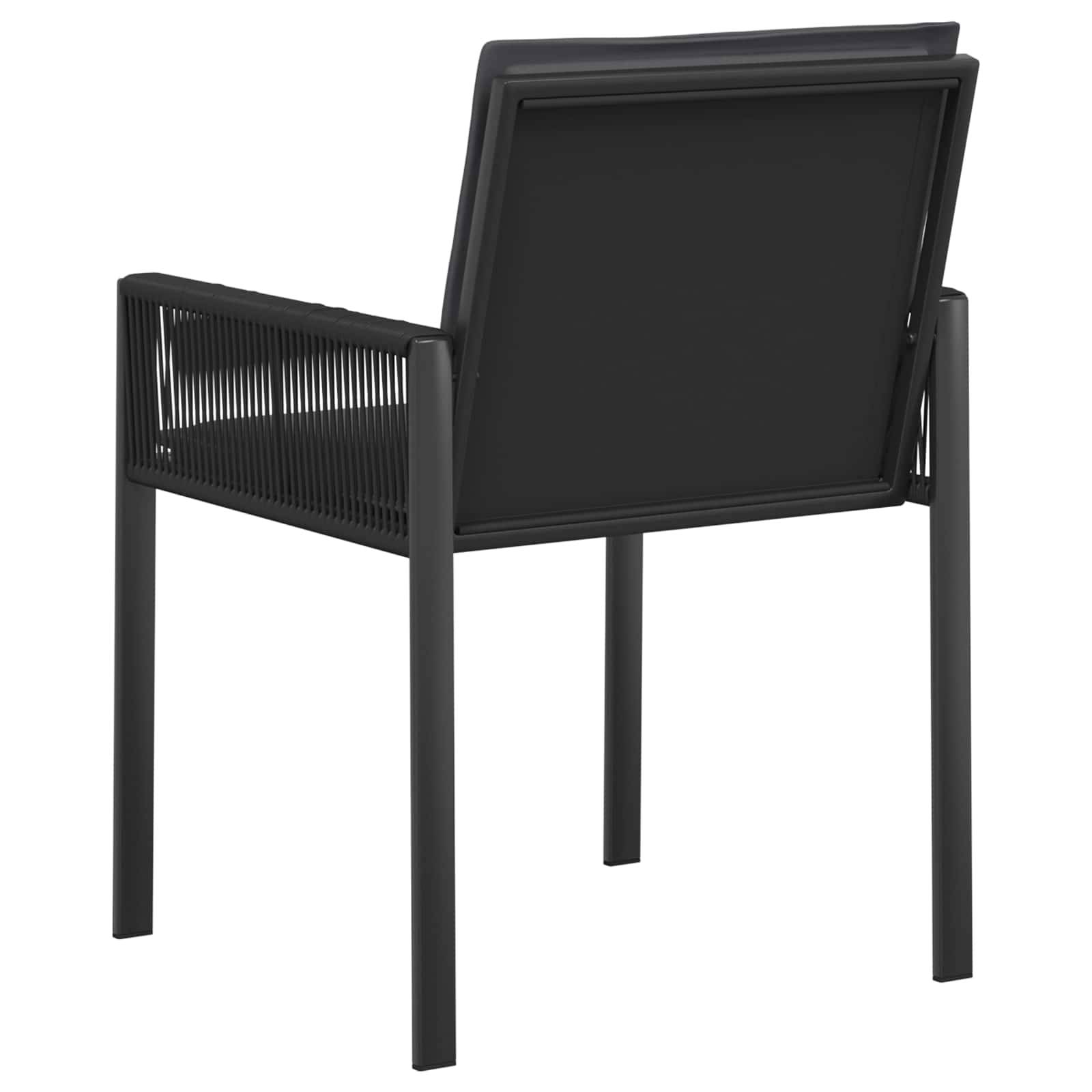 Chaises de jardin polyrotin noir et gris foncé 56.5 x 62.5 x 83 cm - PANGIVO - Image 6