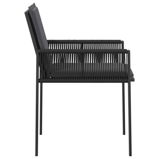 Chaises de jardin polyrotin noir et gris foncé 56.5 x 62.5 x 83 cm - PANGIVO - Image 5