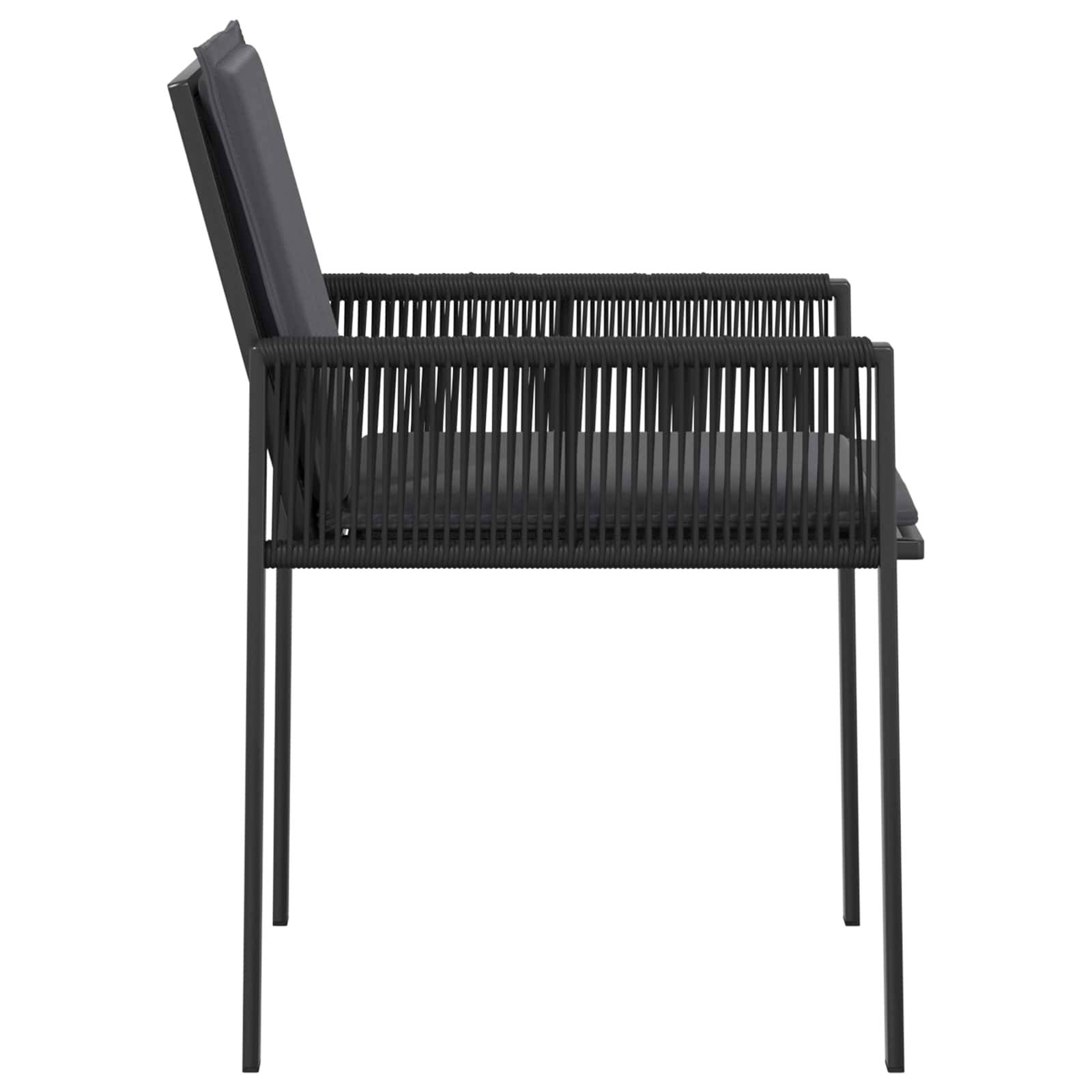 Chaises de jardin polyrotin noir et gris foncé 56.5 x 62.5 x 83 cm - PANGIVO - Image 5