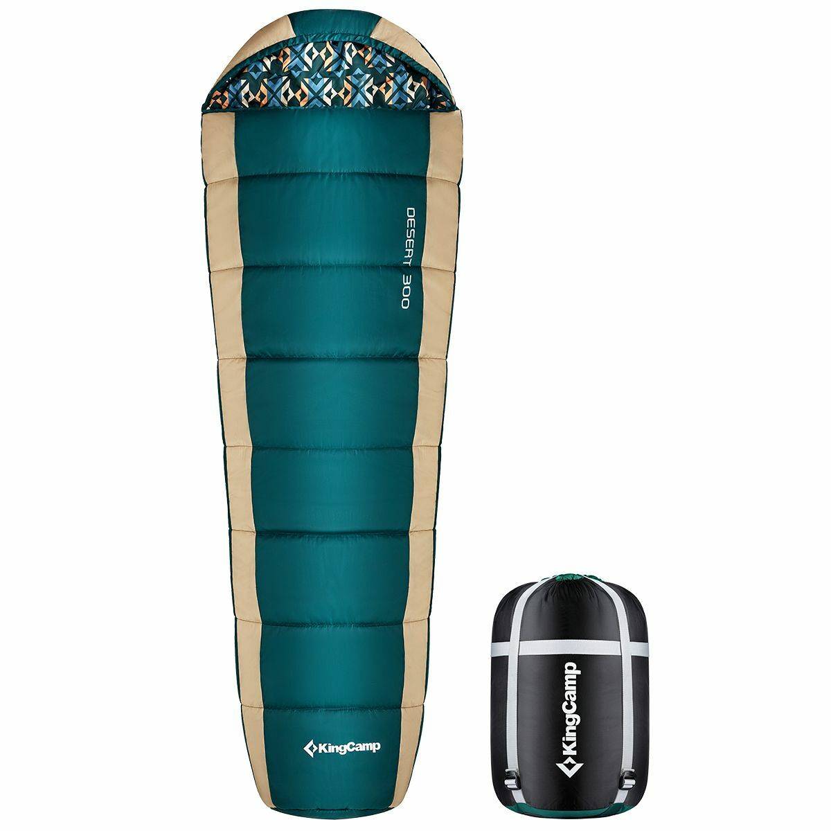 Sac de couchage forme momie Desert - Vert - 215 x 55 cm - Kingcamp - Image 1