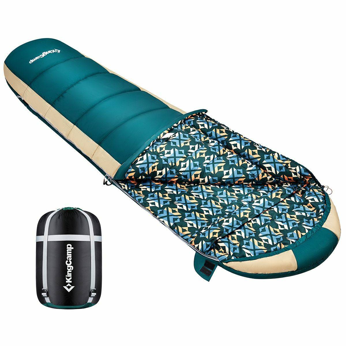 Sac de couchage forme momie Desert - Vert - 215 x 55 cm - Kingcamp - Image 2