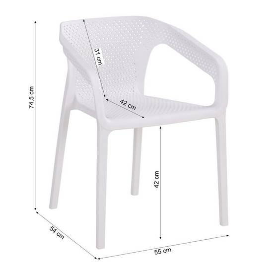 Ensemble de 2 chaises de jardin blanches pour un extérieur élégant - Image 3