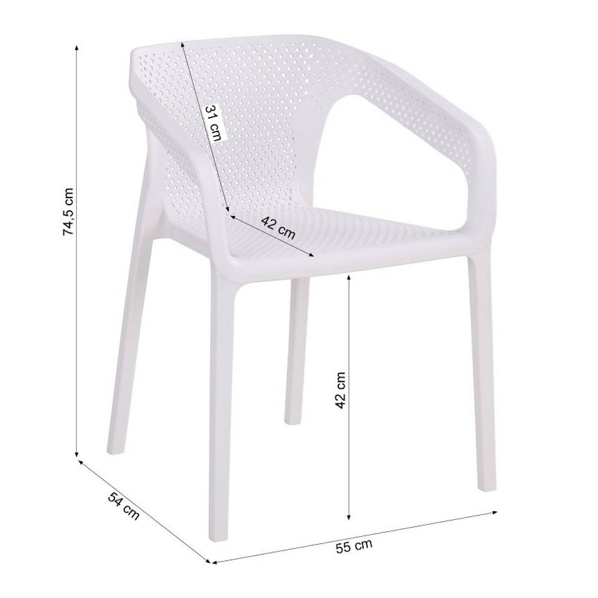 Ensemble de 2 chaises de jardin blanches pour un extérieur élégant - Image 3
