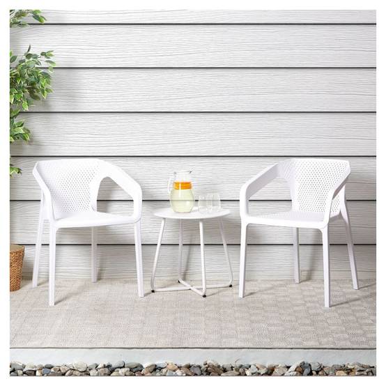 Ensemble de 2 chaises de jardin blanches pour un extérieur élégant - Image 2