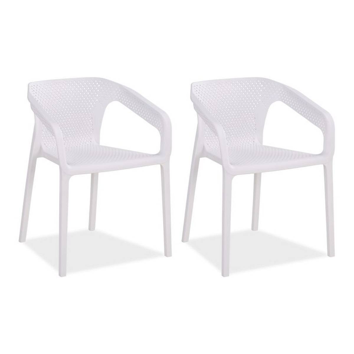 Ensemble de 2 chaises de jardin blanches pour un extérieur élégant - Image 1