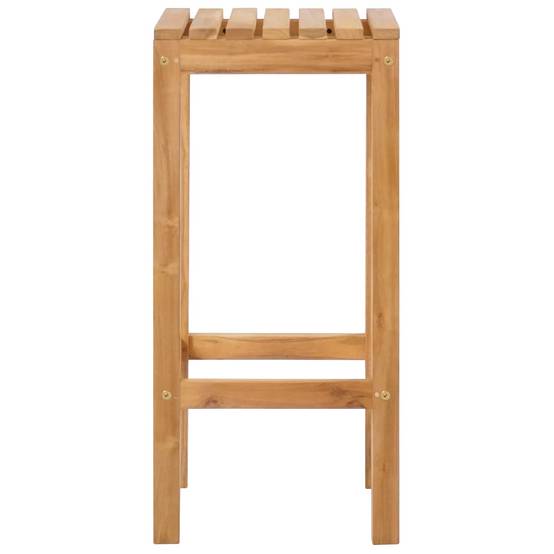Tabouret de bar bois de teck naturel 35 x 35 x 75 cm - PANGIVO - Image 5