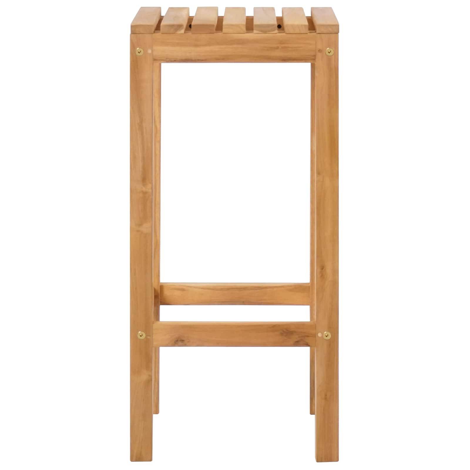 Tabouret de bar bois de teck naturel 35 x 35 x 75 cm - PANGIVO - Image 5